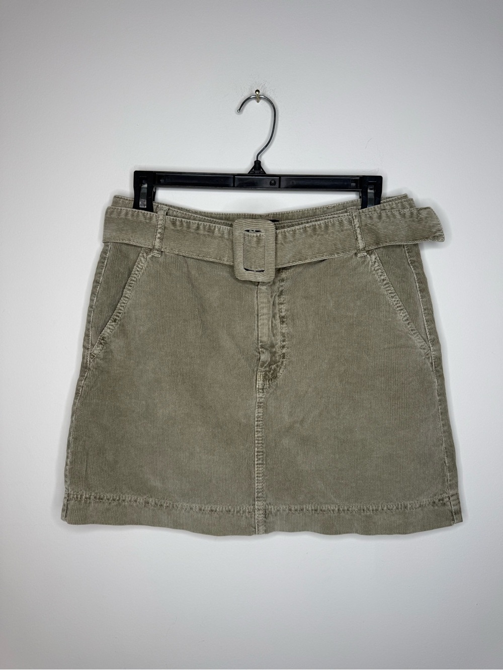 Urban Outfitters BDG Corduroy Belted Mini Skirt in Olive Green